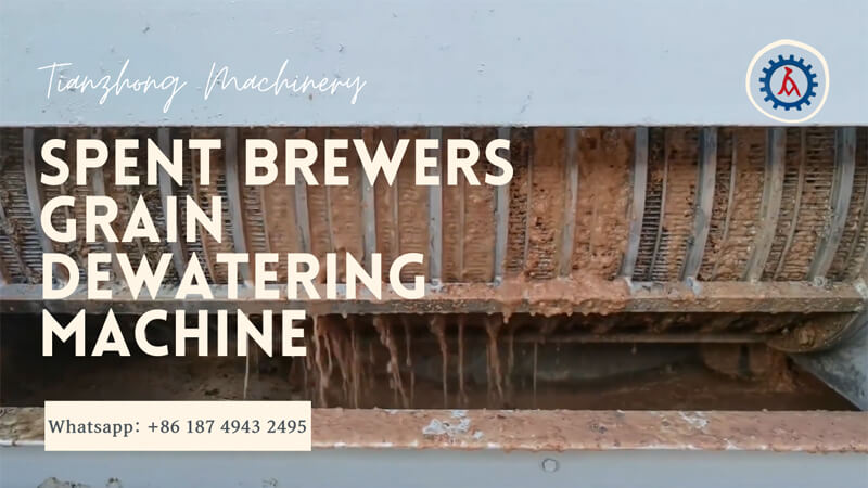 Brewers grain dewatering machine